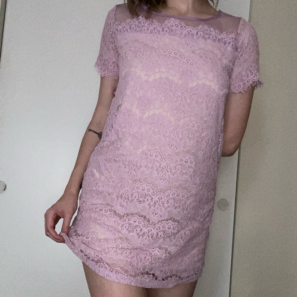 Charlotte Russe light pink lace dress size M